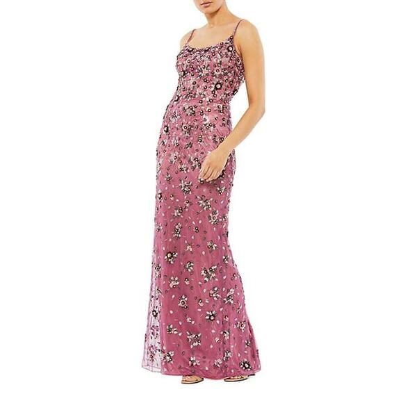Mac Duggal Sleeveless Beaded Embellished Scoop Neck Sheath Dress Size 12 NWT